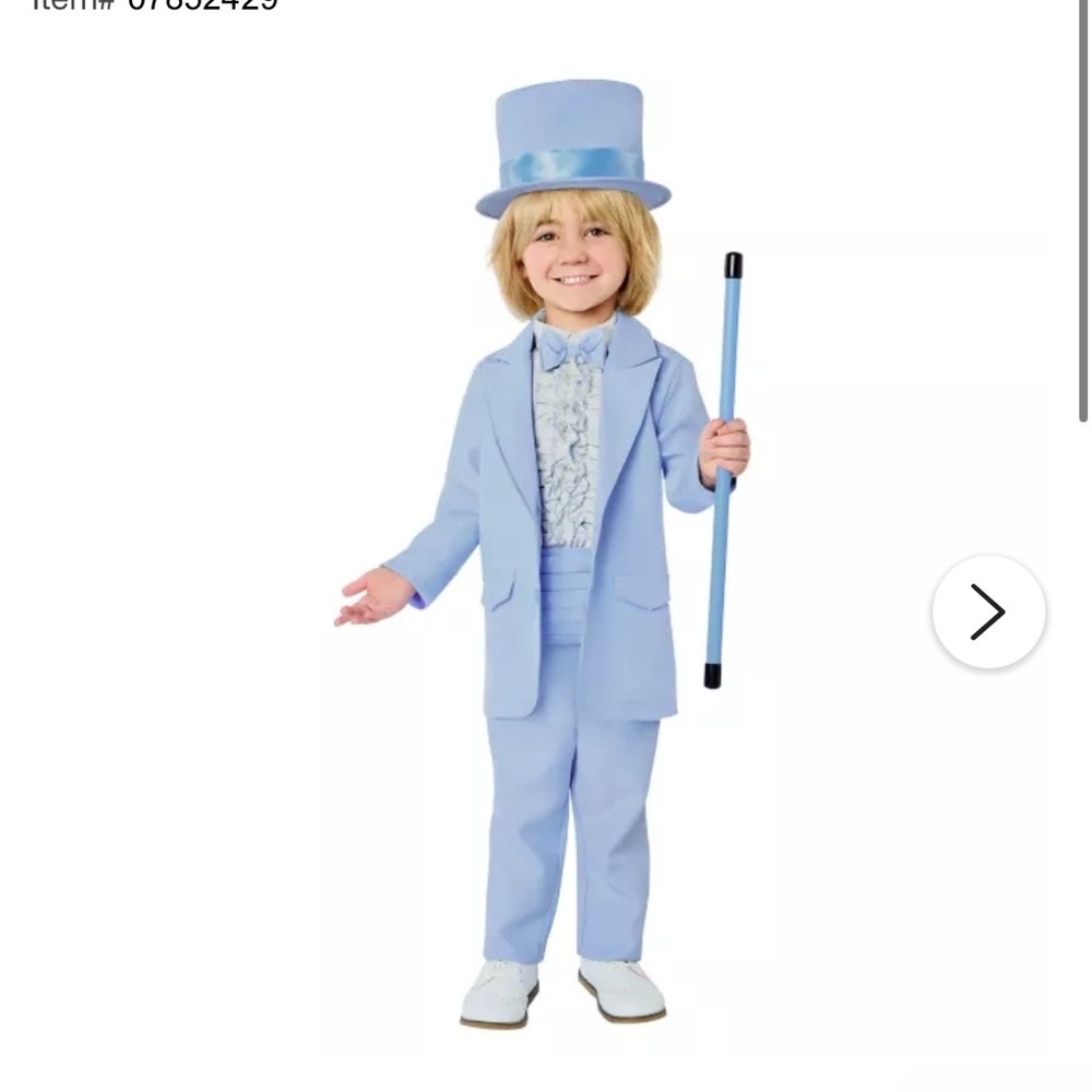 toddler, dumb and dumber Halloween costume, Harry blue suit, size 2T
